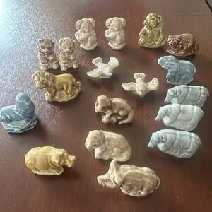 Miniature Ceramic Circus‎ 18 Pc Wade Whimsies England Elephant Rhino Seal Lion